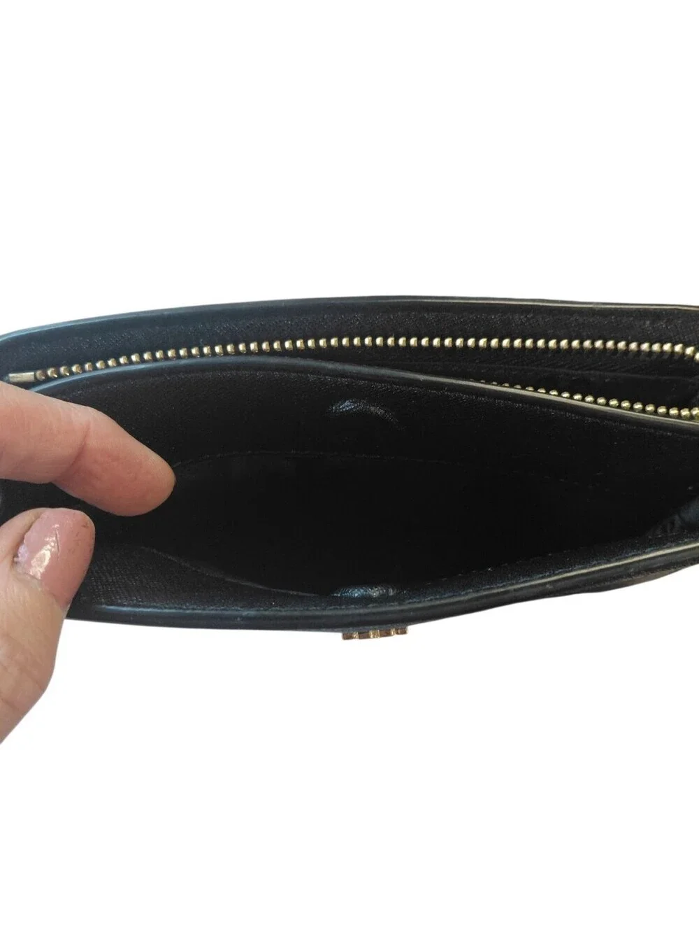 Tory Burch Bkack Saffiano Leather Wristlet Clutch